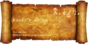 Kazár Éva névjegykártya